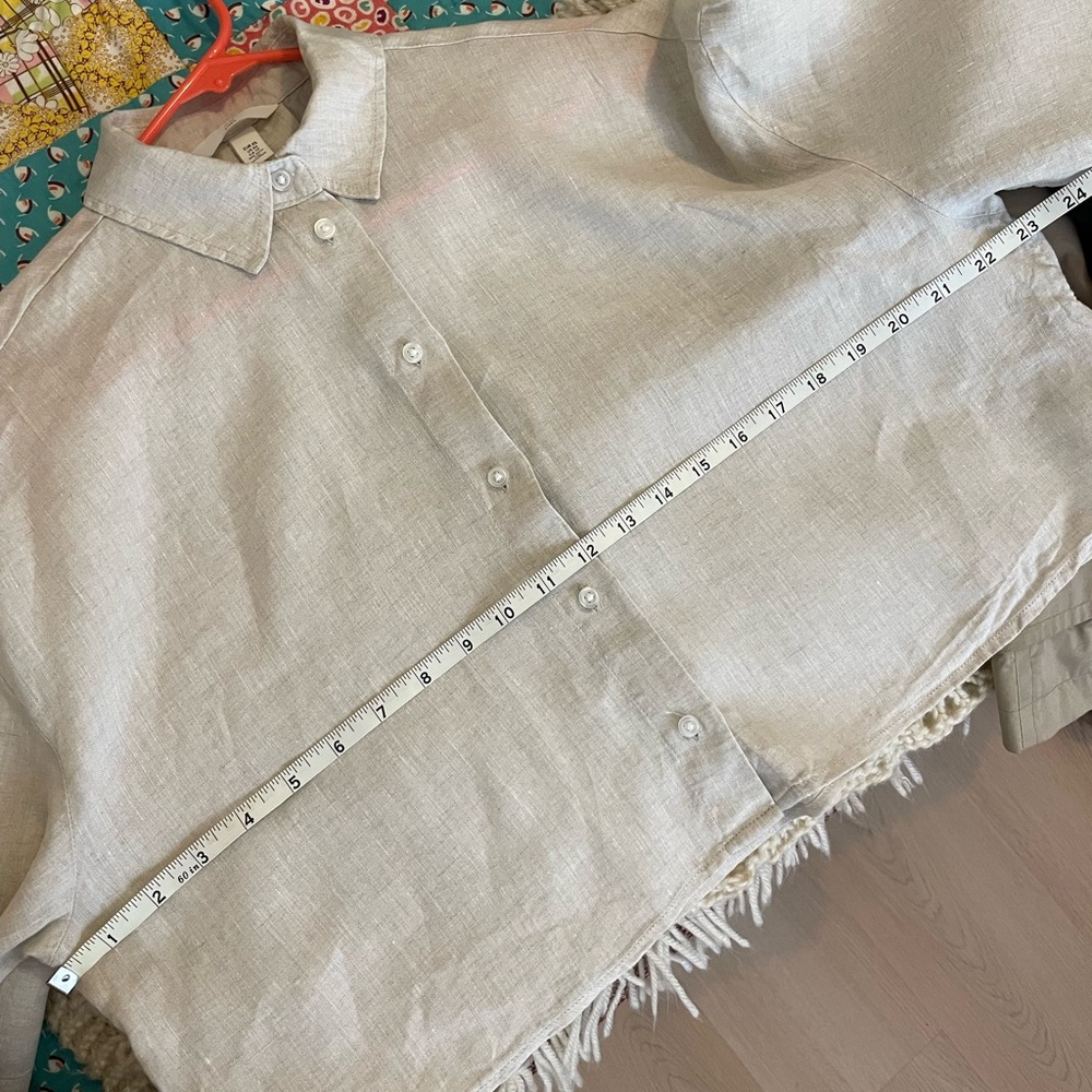 H&M 100% Linen Crop Blouse - Picture 6 of 8